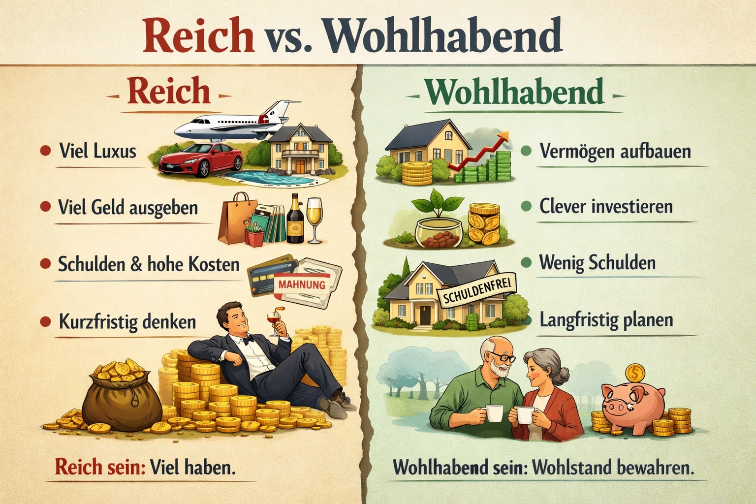 Mann denkt über finanzielle Freiheit und Wohlstand nach