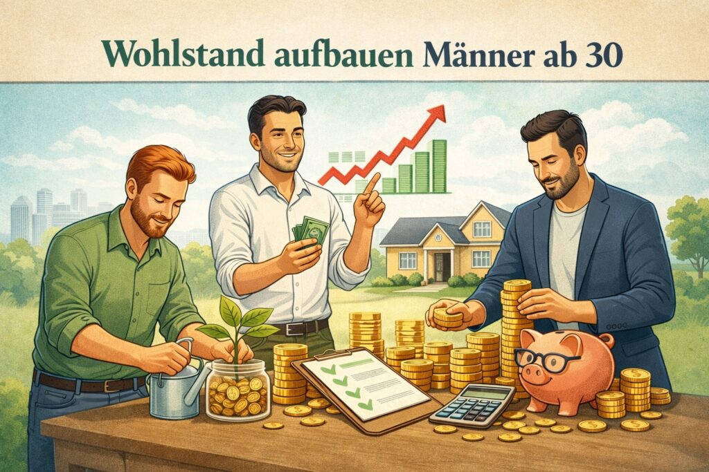 Mann baut langfristig Wohlstand auf — finanzielle Sicherheit