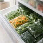 Meal Prep Ideen — organisierter Kühlschrank mit Behältern, Rondeln und Saucenfächern