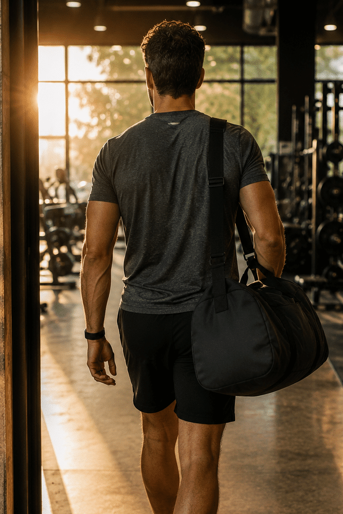 Routinen statt Motivation — strukturierter Morgen mit Wasser, Shake und Pflege als feste Abfolge