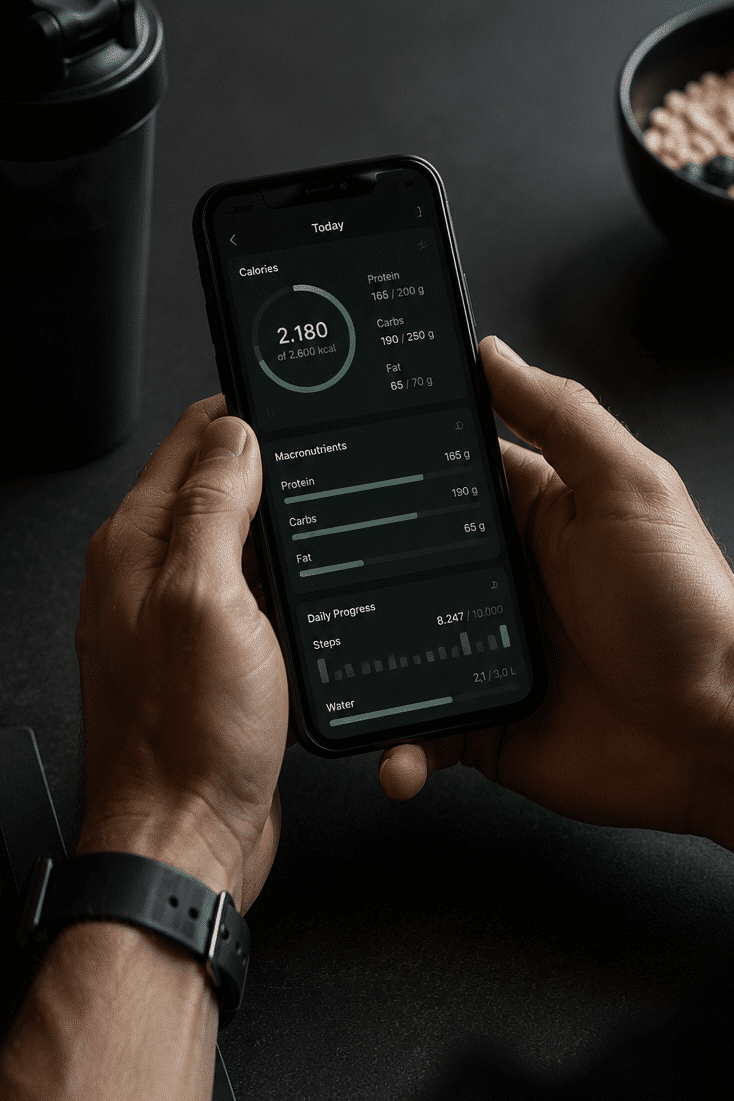 Warum Tracking funktioniert — Ernährungs-Tracking mit App zeigt Makros und Fortschritt