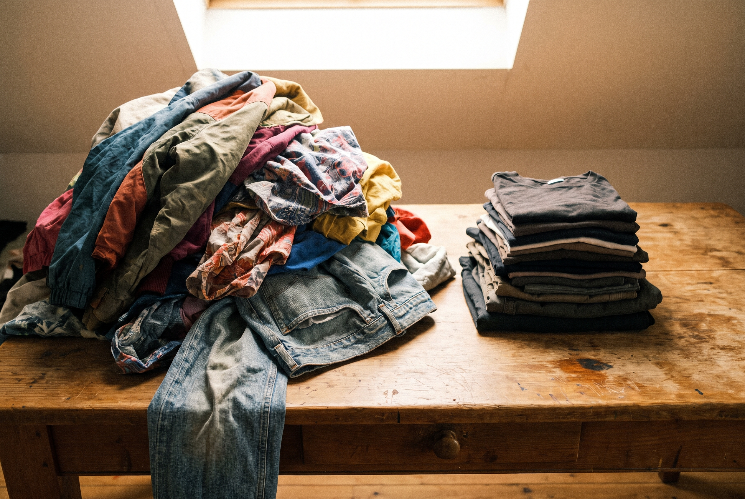 Vorher-Nachher-Vergleich Kleiderschrank — 73 Teile vs. 30 Capsule Wardrobe Basics