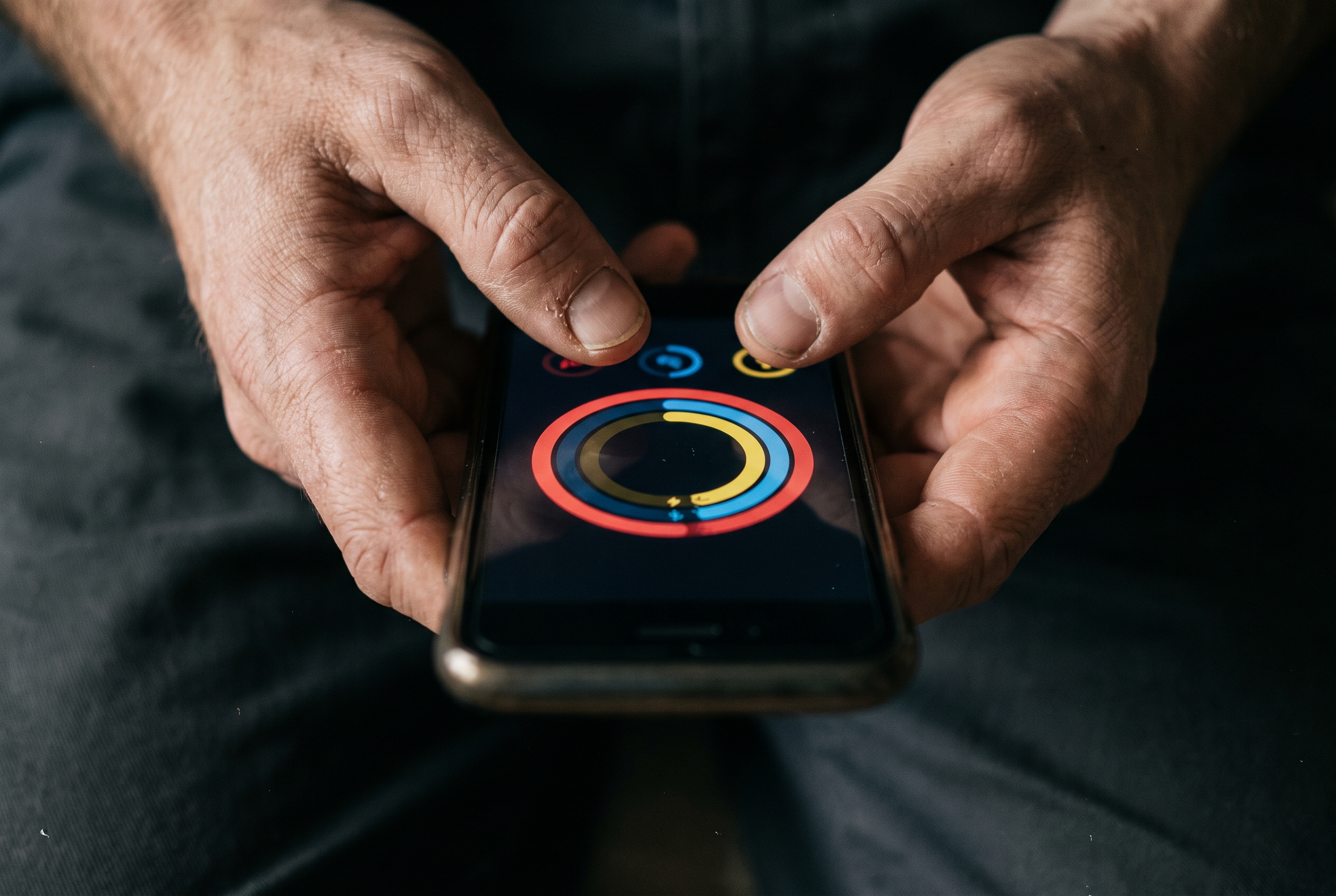 Tracking-App mit Makronährstoff-Übersicht auf dem Smartphone — Ernährungsplan für Männer im Alltag