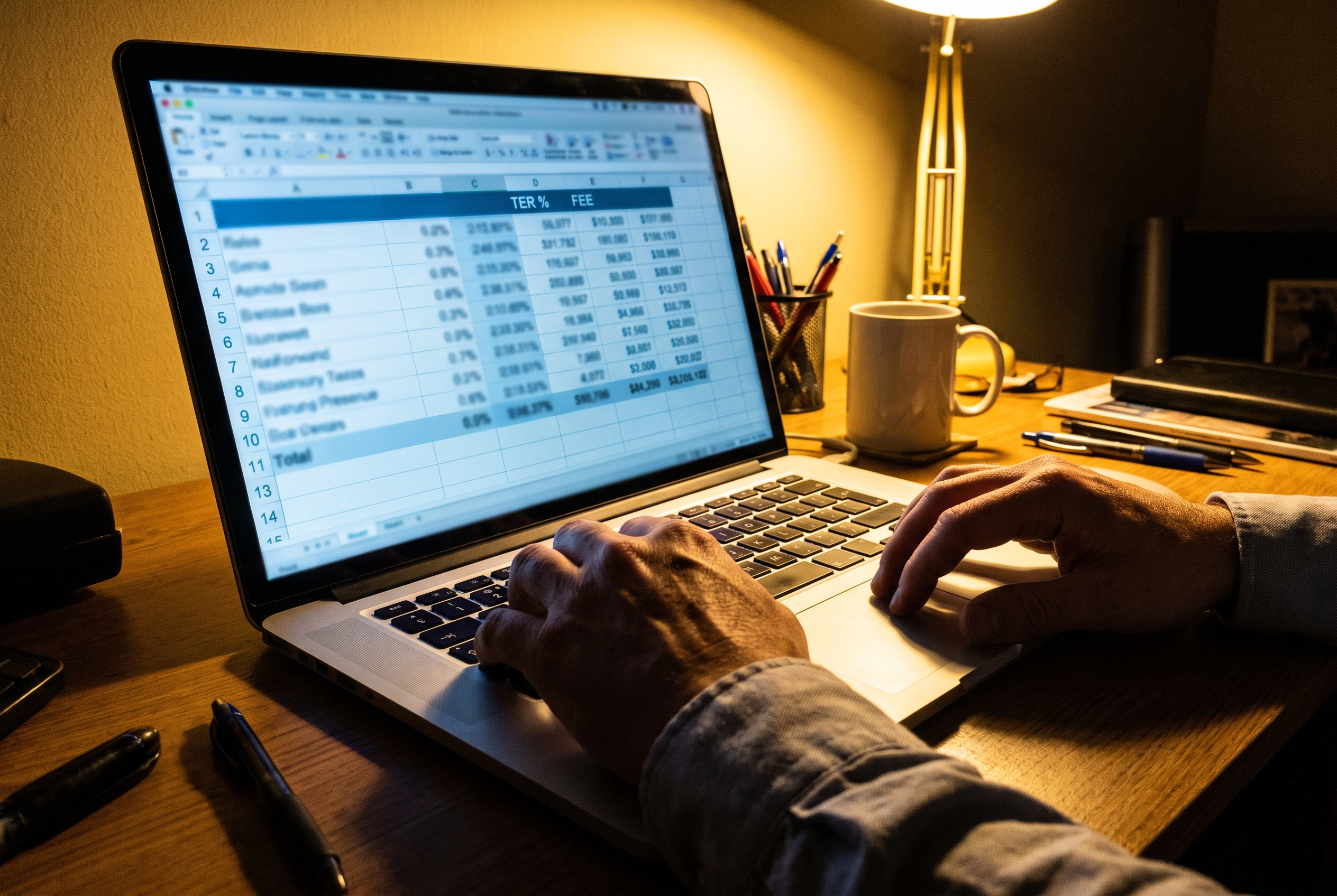Laptop mit Broker-Vergleich und Gebührentabelle für ETF-Einsteiger
