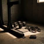 Home Gym einrichten kleines Budget – verstellbare Hanteln und Widerstandsbänder auf Trainingsmatte