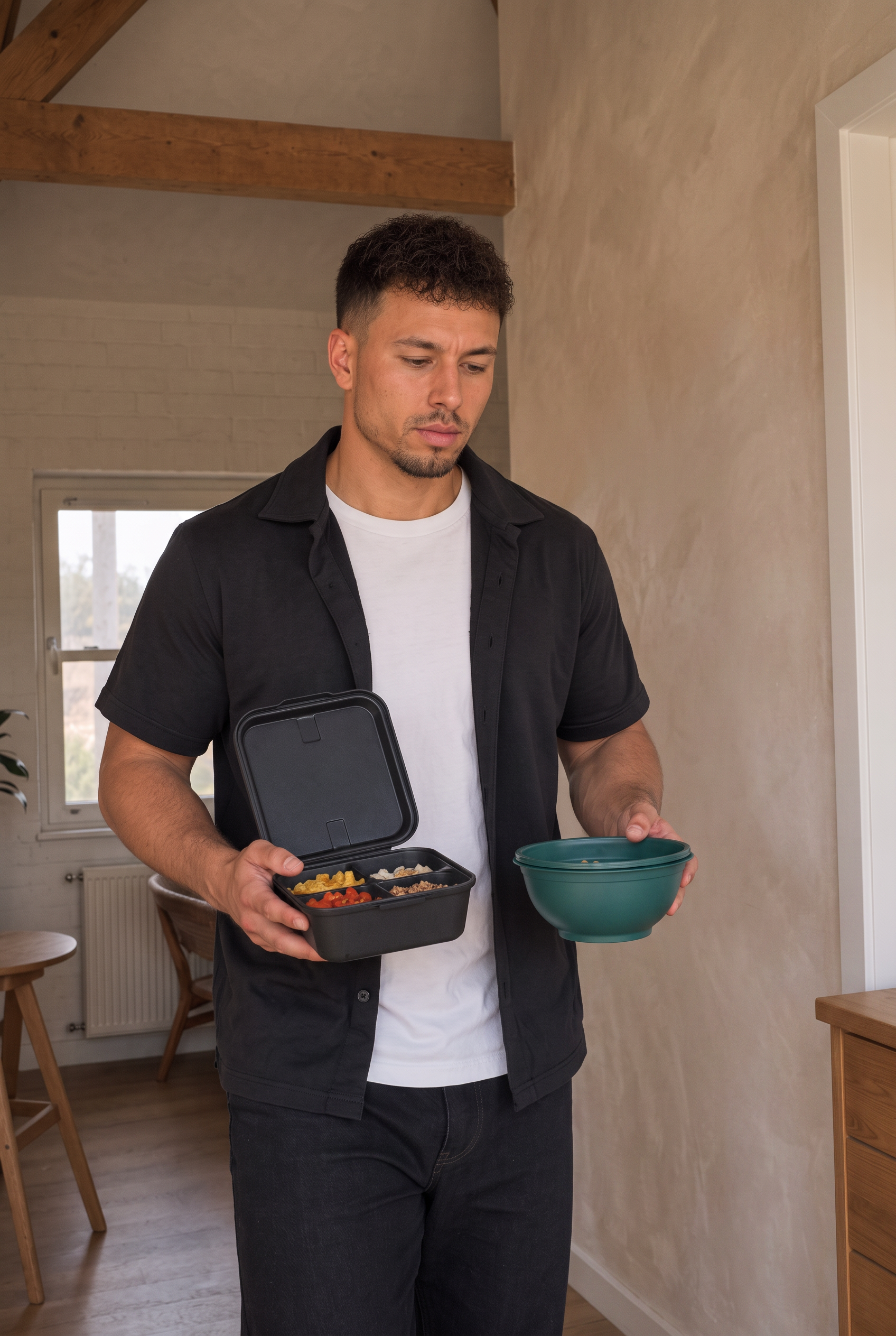 Fabian vergleicht Meal Prep Behälter mit Fächern und einfache Tupperware
