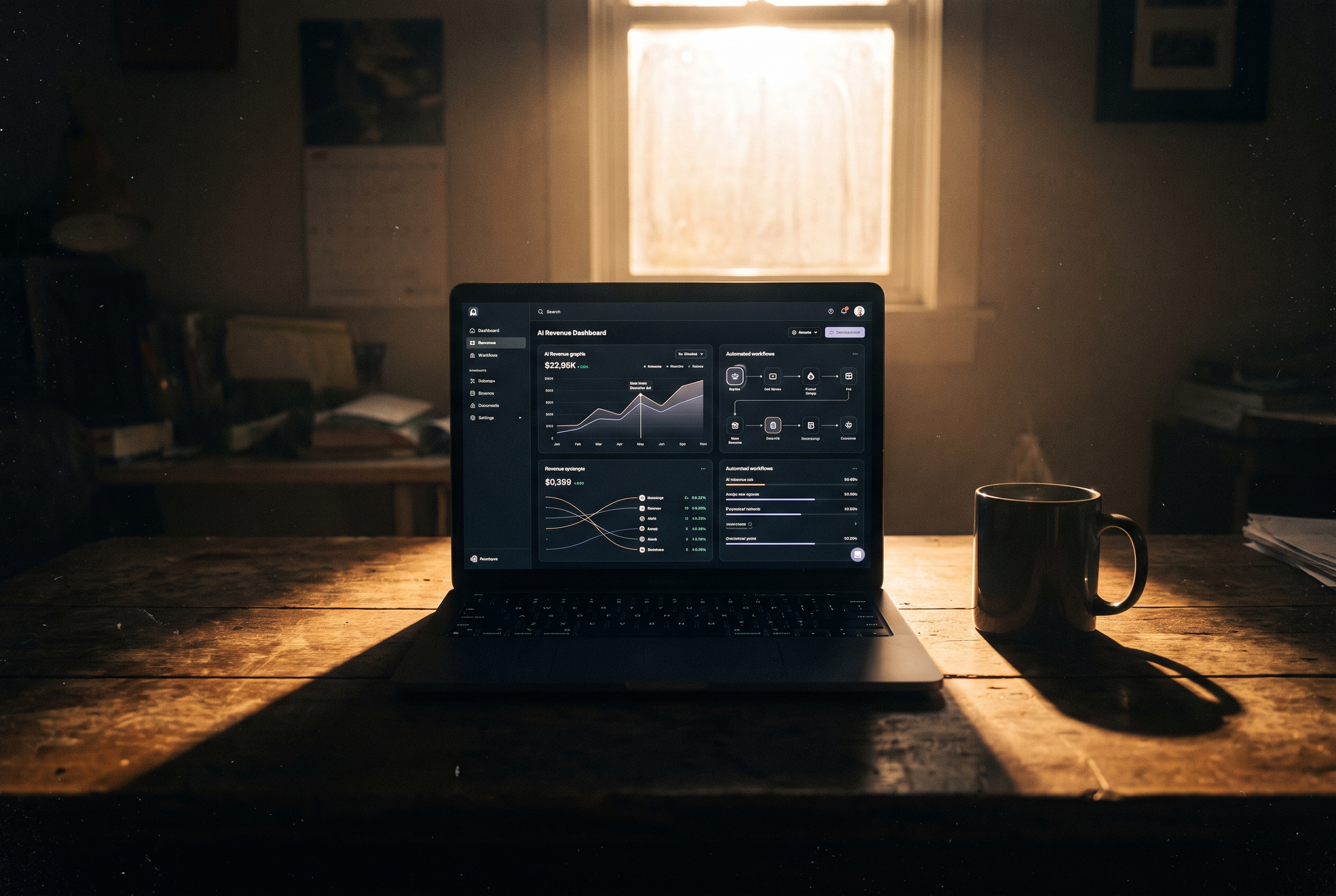 Passives Einkommen mit KI 2026 Dashboard auf Laptop-Bildschirm