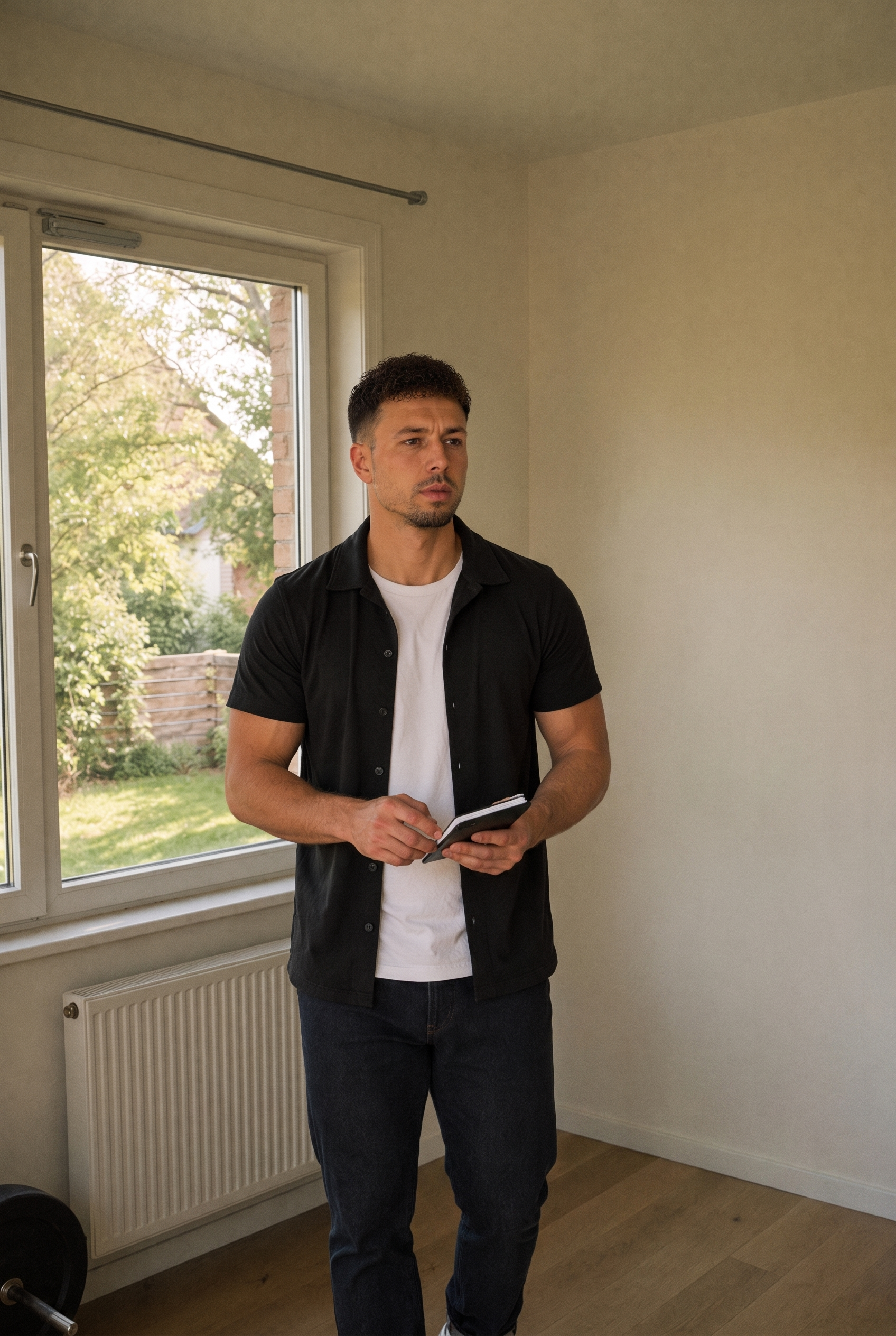 Fabian vor dem morgendlichen Training im Home-Gym