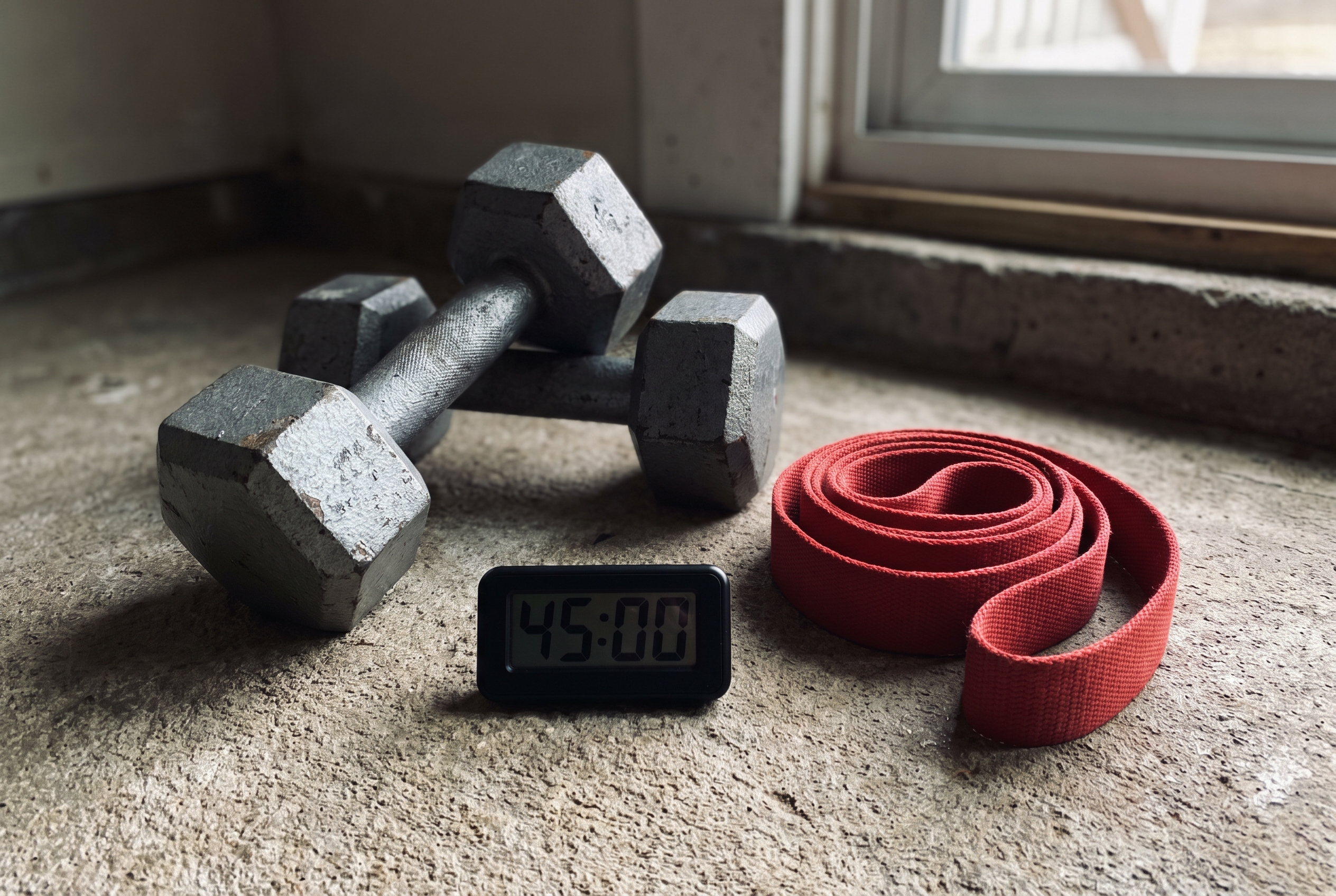 Kurze intensive Trainingseinheit ab 30 – Hanteln und Timer