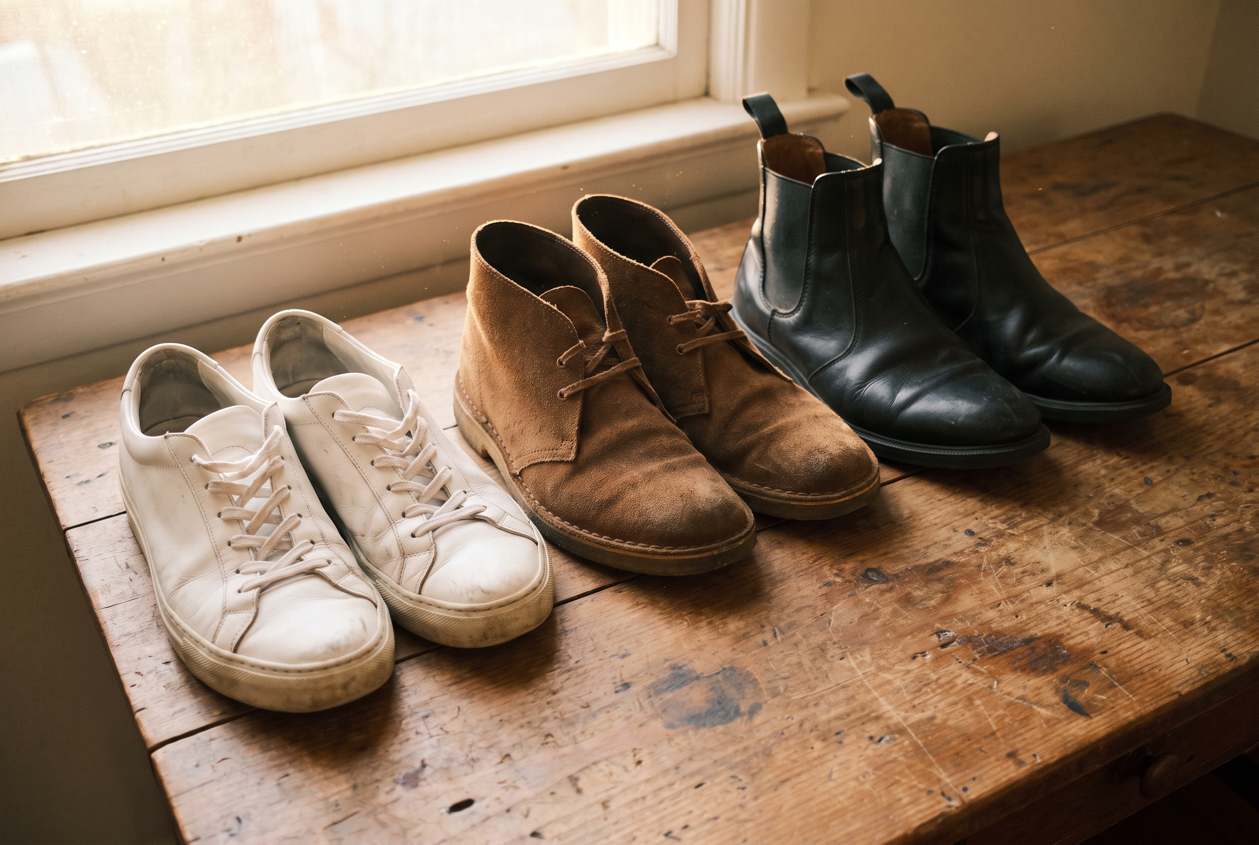 Drei Schuh-Basics für die Capsule Wardrobe – Sneaker, Desert Boots, Chelsea Boots