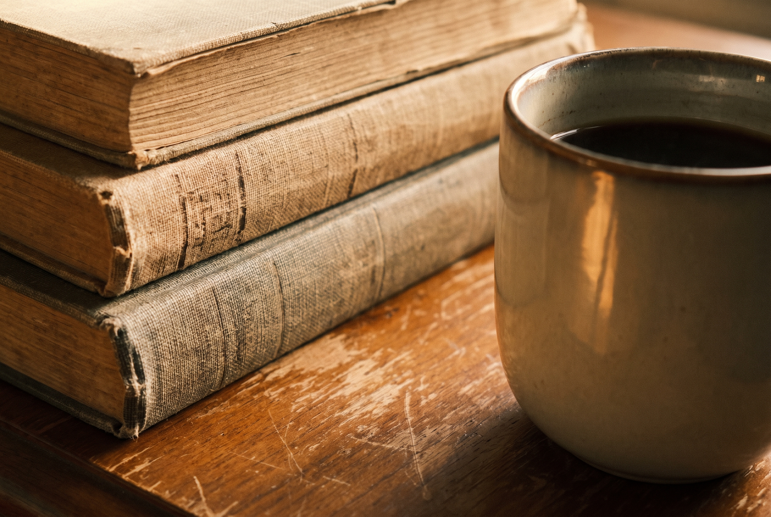 Bücher über Männergesundheit und Haarpflege neben Kaffeetasse