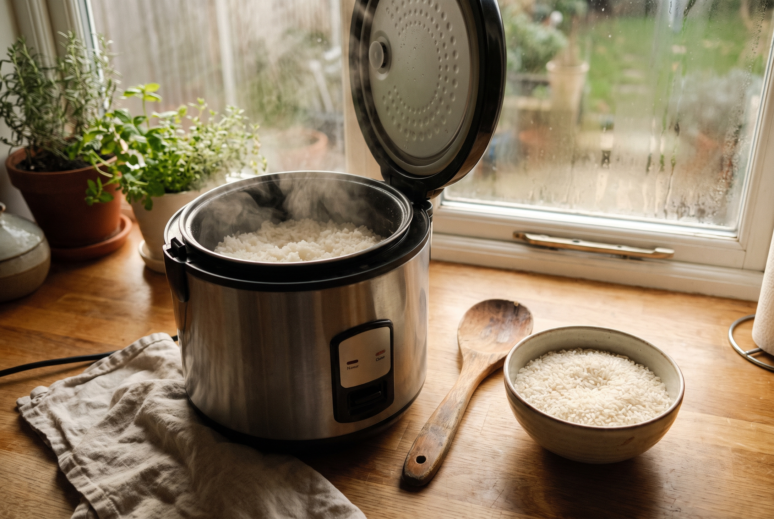 Reiskocher im Einsatz – spart Zeit beim High Protein Meal Prep