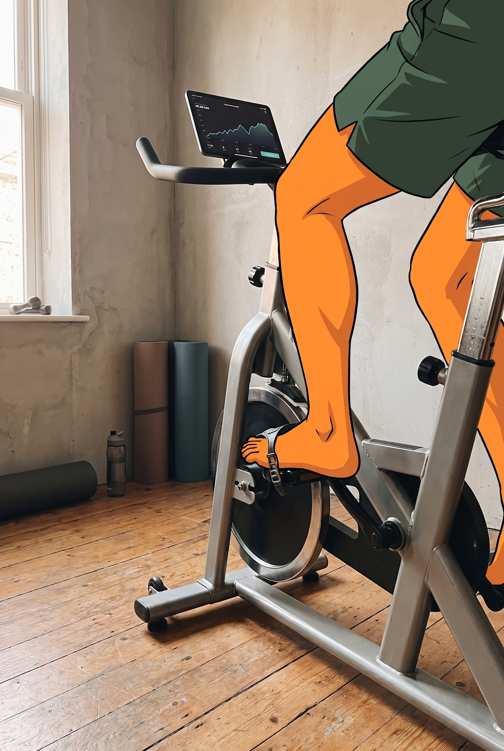 Ergometer mit Leistungsgraph für Laktat-Schwellentest