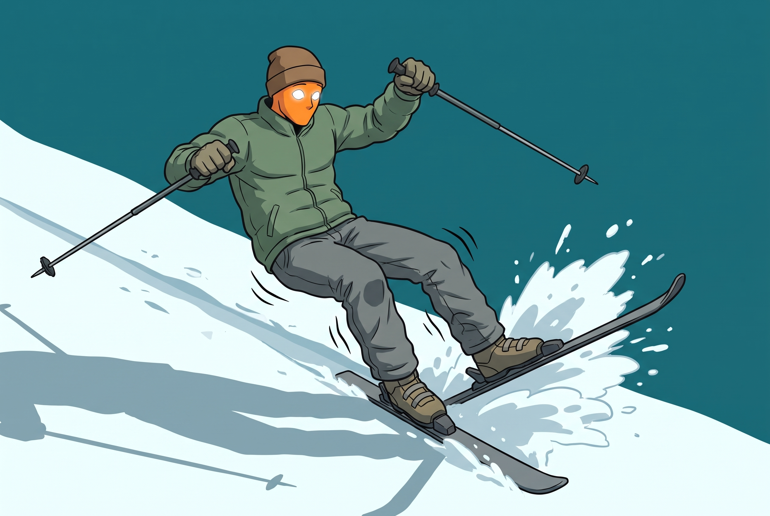 AlFi auf der Piste: mitten im Schwung knicken die Beine weg