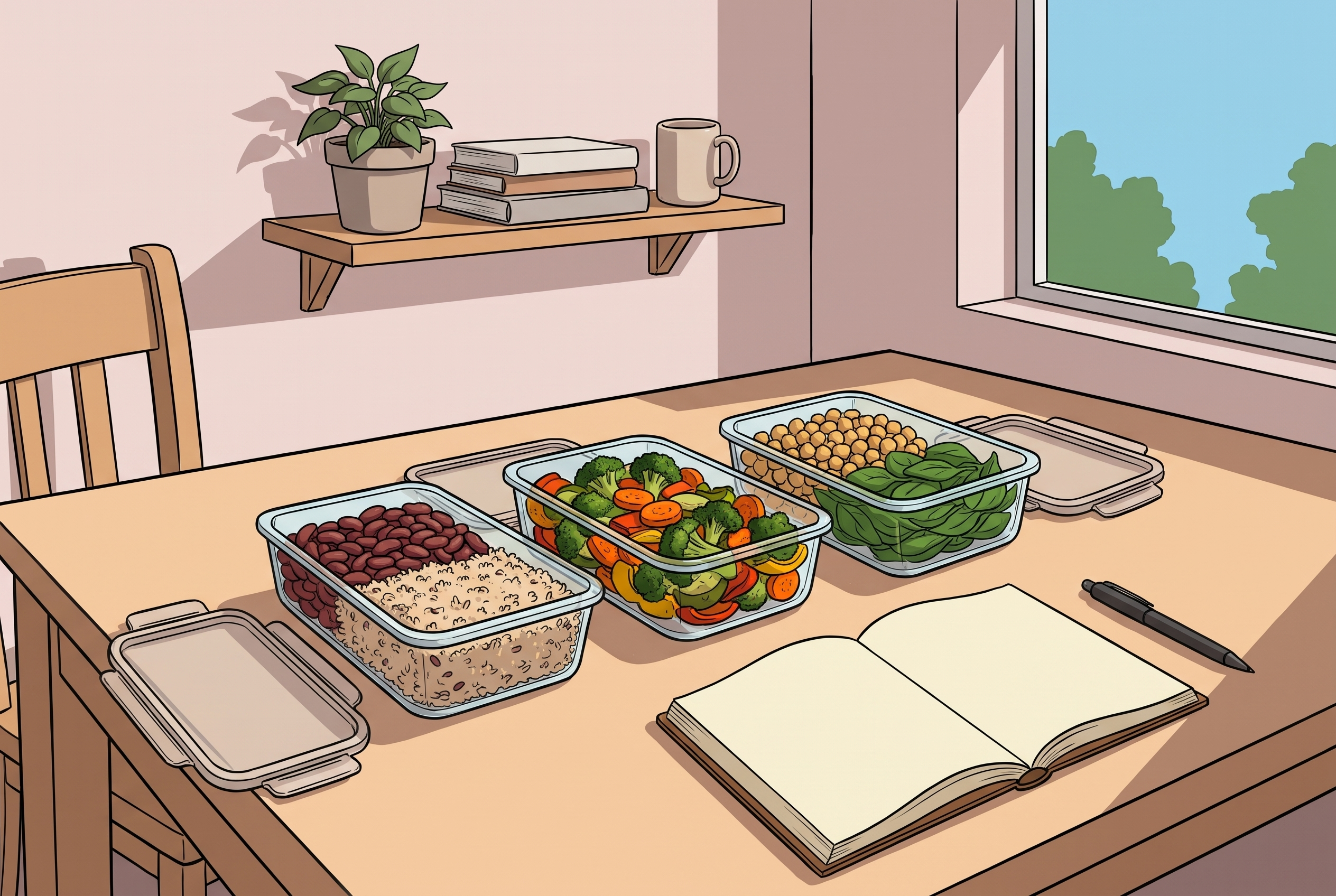 Meal-Prep-Boxen mit ballaststoffreichen Gerichten